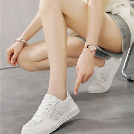 Casual Ell Toe Sneakers Low Top Spor Flats Trendy Versatile Student Leisure Rubber Outsole Summer Breathable Jogging Shoes