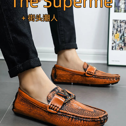 Nuove Scarpe Casual da Uomo Slip-On con Suola Morbida 2026, Stile Britannico Versatile e di Tendenza, Mocassini Comodi e Abbinabili a Tutto