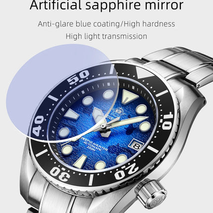 ADDIESDIVE Watches For Men Sapphire Luxury NH35 Mechanical Wristwatch 200m Waterproof Ceramic Bezel BGW9 Luminous Diving Watch