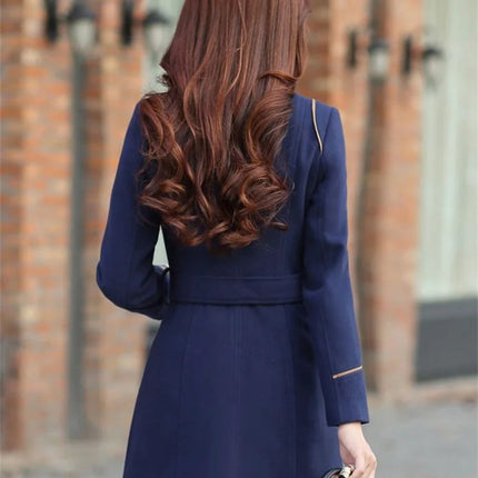 2023 New Korean Winter Woman Wool Coat Long Warm Female Woolen Coat Female Autumn Fashion Double-Breasted Jacket Outerwear