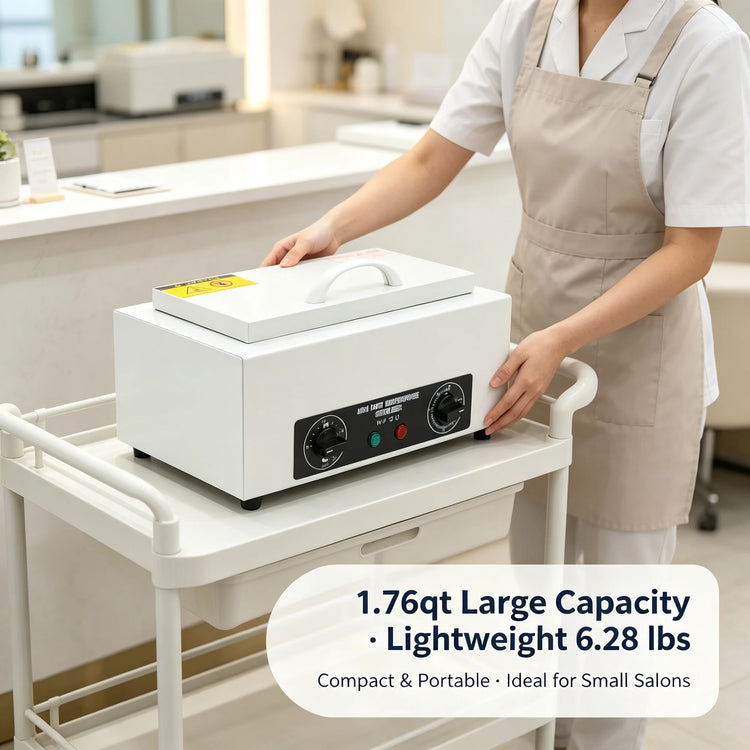 Metal Cleaning Machine High Temperature Sterilizer 300W 2L 122-428℉ Timer Dry Heat Stainless Steel for Nail Salon Clinic Lab Can Be Used In Clinics Hair Stores Nail Salons Beauty Salons Laboratories Etc