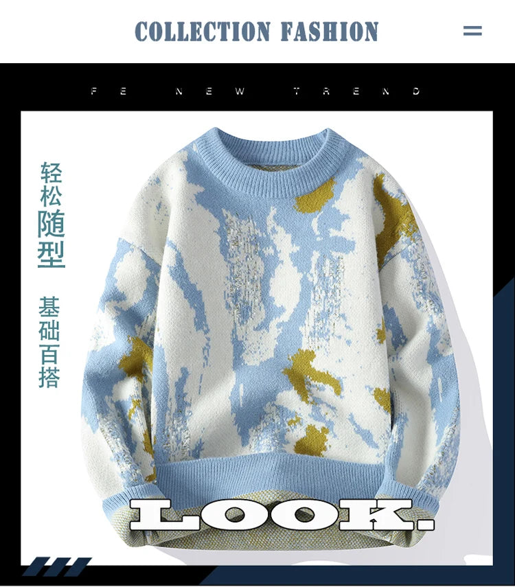 Autumn and winter Men's Fashion casual Round Neck Warm sweater slim fit Sweaters Men sweater male Thicken Warm wool pullovers