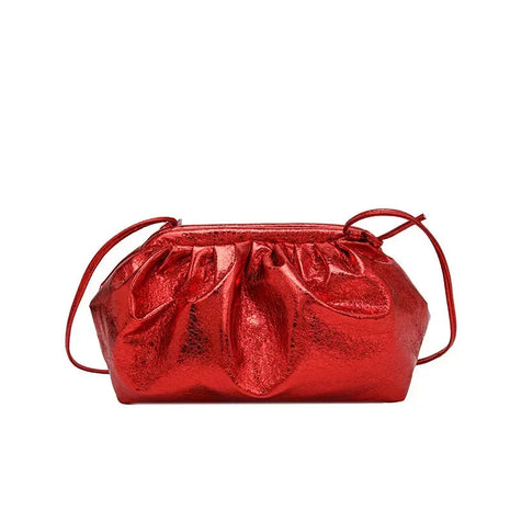 Small Luxury Design Women's Leather Silver Cloud Bag Female Gold Crossbody Bag Ladies Party Clutch Purse Female Handbags PlatiNum