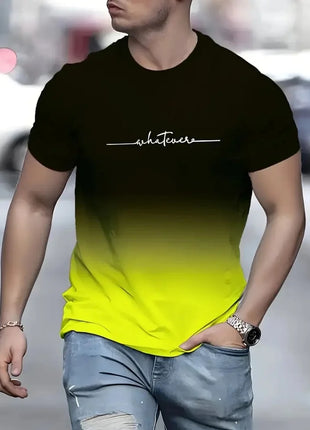 T-shirt homme imprimé simple décontracté, grande taille, mode été, respirant