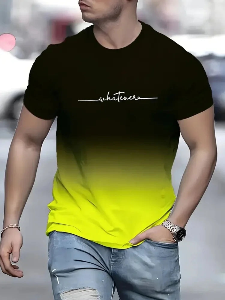Abbigliamento da uomo semplice stampato T-shirt da uomo oversize moda Estate Outdoor traspirante da