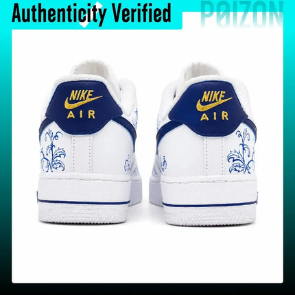 Nike Air Force 1 Skate Shoes Men's Low-top Blue/Gold/White CW2288-111（Team1529-）