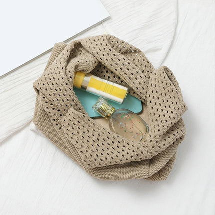 Borse a maglia da donna, borsa tote grande capacità, borsa estiva da spiaggia, borsa grande casual, borse a tracolla intrecciate a nido d'ape, borsa da donna