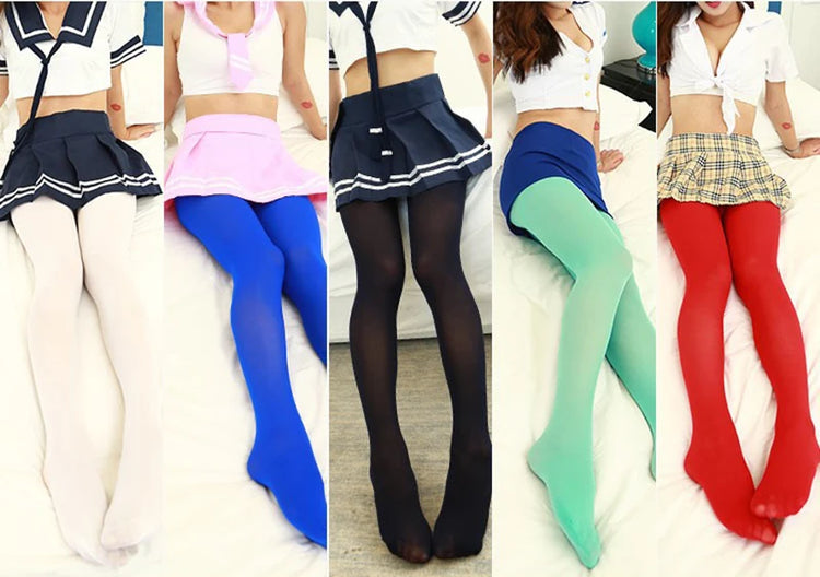 Primavera Autunno Collant Colorato Collant da Donna Sexy Collant Lolita Colori Caramelle Calze Moda Lingerie Gotica Collant