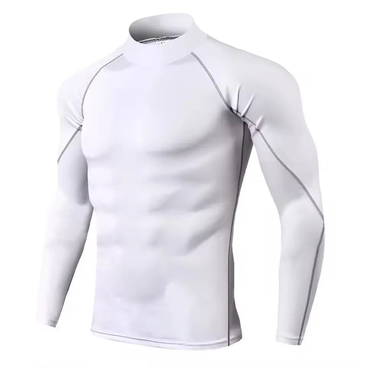 Men Compression Long Sleeve T Shirt Sportswear Male Skinny Tshirt Elastic Track Tracksuit Clothing Gyms Fitness T-shirt For Men PlatiNum