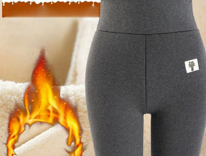 Women Leggings Fashion Wool Fleece Trousers High Waist Women Leggings Winter Thicken Leggings Cashmere Lambskin Warm Pants PlatiNum