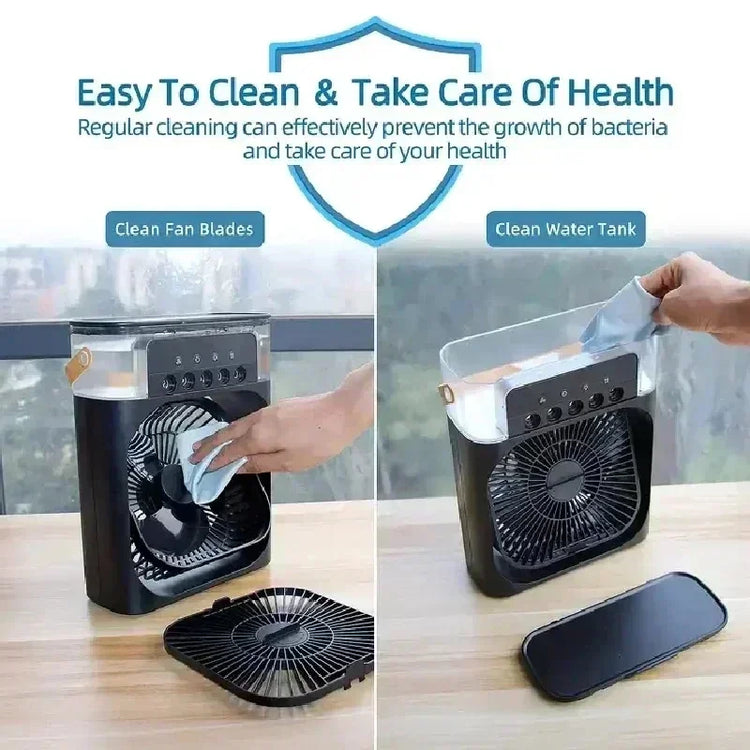 Nuovo Ventilatore 3 in 1 con Condizionatore d'Aria, Mini Raffrescatore Domestico, Luce Notturna LED, Umidificatore Portatile, Ventilatore Regolabile per Ufficio e Casa