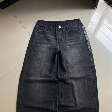 Jeans Baggy Oversize Y2K con Stampa Americana, Stile Harajuku Hip Hop, Pantaloni Larghi Casual da Donna