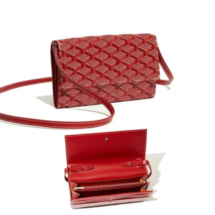 Borsa a Tracolla Lunga con Motivo a Quadretti Retrò, Tracolla Sottile Rimovibile, Porta Carte Multiplo, Tasca Portamonete con Cerniera, Borsetta Piccola alla Moda per Uso Quotidiano