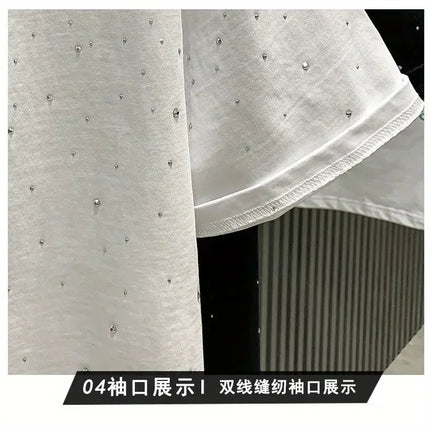 New Luxury Men's T-shirt Hot Diamond Printed Half Sleeve Fashion Round Neck Casual Summer High-end Men Tops T Shirts PlatiNum