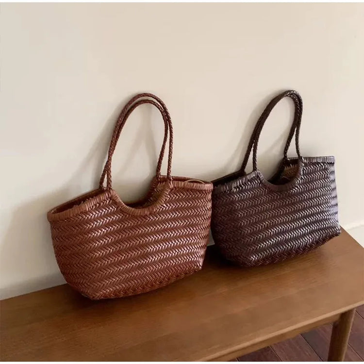 Borsa da donna in paglia intrecciata 2in1 Borsa da ascella in paglia con tracolla regolabile Borsa a tracolla per gnocchi di grande capacità per borsa a secchiello da spiaggia estiva