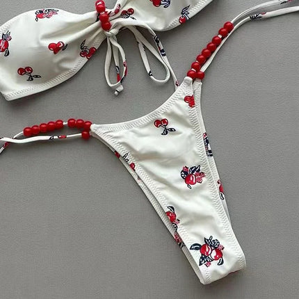Micro Bikini 2026 Maillot de Bain Femme Nouvelle Impression Bikini Halter Set Brésilien Biquini Féminin String Vêtements de Plage pour Fêtes