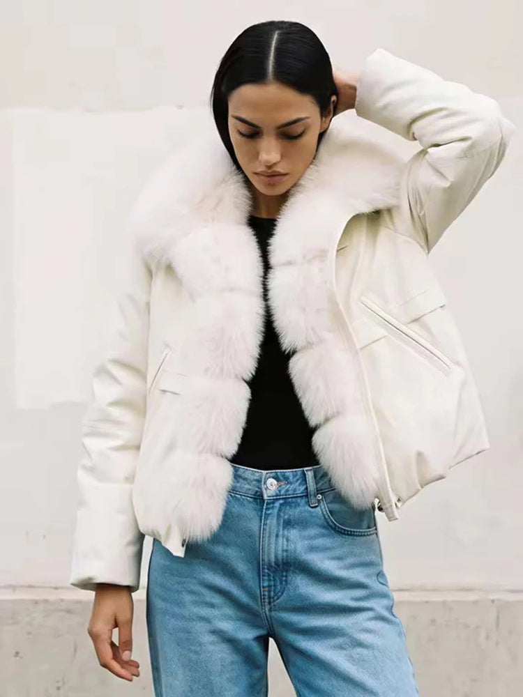 ZADORIN 2026 Detachable Faux Fur Collar Short Parka Winter Jackets Women Elegant Loose Cotton Padded Outerwear Warm Women Coats
