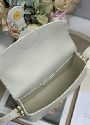 Borsa a Tracolla in Pelle Liscia Bianco Sporco, Lussuosa Borsa Multifunzione da Spalla