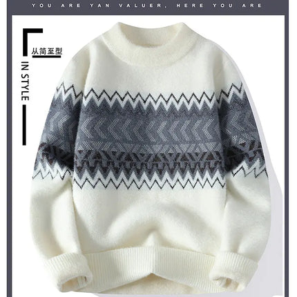Sweaters men 2023 Winter new arrival thicken sweater Stripe pattern men fashion sweaters autumn Men's wool pullovers MY0799