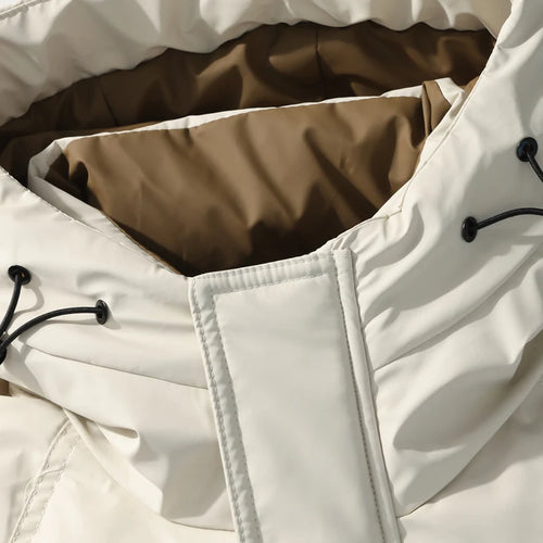 2024 Piumino corto con cappuccio, piumino da uomo in tinta unita, caldo cappotto casual in piuma d'anatra bianca