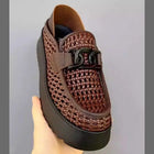 Mocassini Neri di Tendenza da Uomo, Scarpe Casual Traspiranti con Intaglio, Comode Scarpe Slip-on con Plateau, Mocassini da Uomo