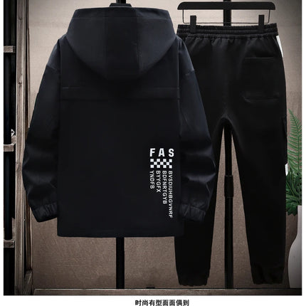 Autumn Men Tracksuit Casual Spring Sportswear Hooded patchwork Jackets Pants 2 Piece Sets Hip Hop Running Sports Suit