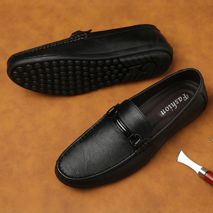 Eleganti Mocassini Estivi in Pelle per Uomo, Scarpe Casual alla Moda, Leggere e Antiscivolo, Slip-on, Scarpe da Passeggio Primaverili ed Estive