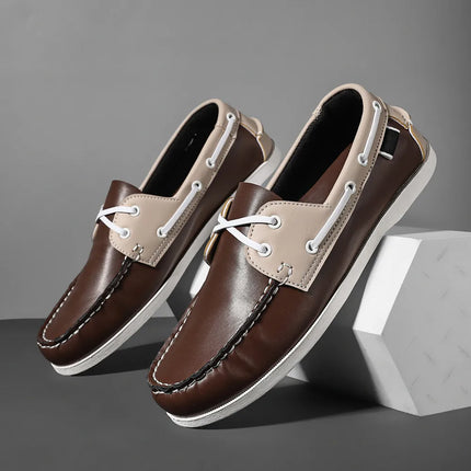 Scarpe mocassini da uomo alla moda con punta a grembiule, comode antiscivolo per passeggiate all'aperto, viaggi, primavera ed estate