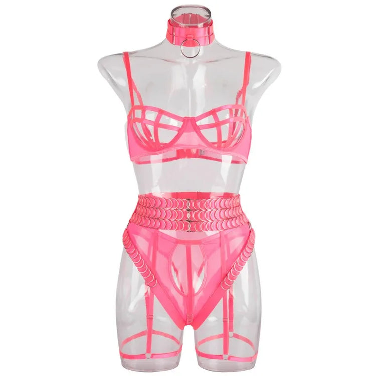 Toucheart Erotic Underwear Hollow Out Girl Complex Gathertogether Chest Support Straps Sexy Seductive Coquette Private Split Kit
