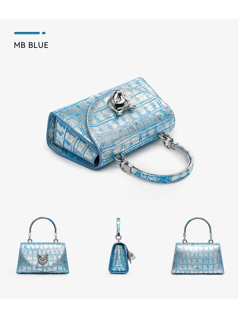 BAFELLI 2025 NUOVA BORSA DA DONNA DESIGNER ORIGINALE MARCA DI LUSSO CAT CASUAL STYLE TREND BORSA BORSA IN PELLE CROCODILE