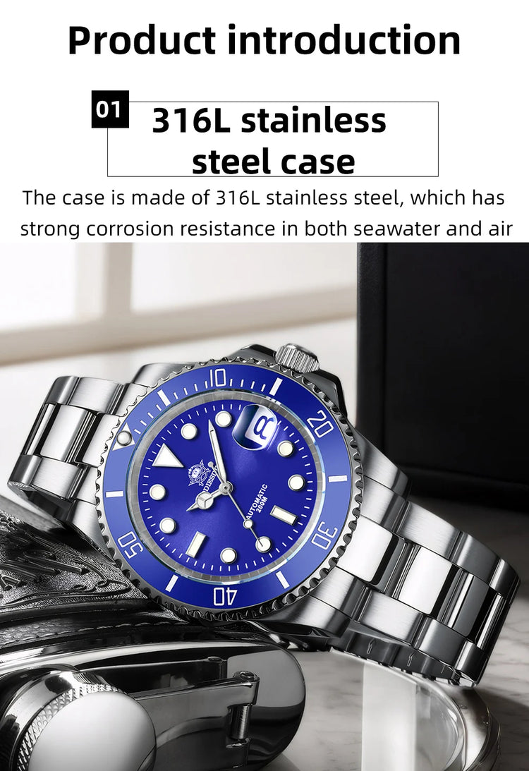 ADDIESDIVE AD2503 Luxury Men's Automatic Watch 8215 Mechanical Watch BGW9 Luminous Sapphire Glass Diver's Watch Men Analog Watch