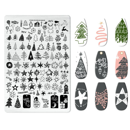 Flowers Love Nail Stamping Newspaper Splice Theme Irregular Stamping Plates Letter Nail Art Printing Stencil Tool Big Size Tools