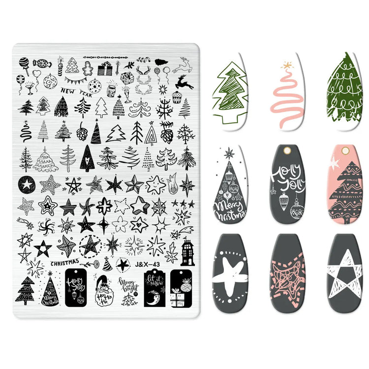 Flowers Love Nail Stamping Newspaper Splice Theme Irregular Stamping Plates Letter Nail Art Printing Stencil Tool Big Size Tools