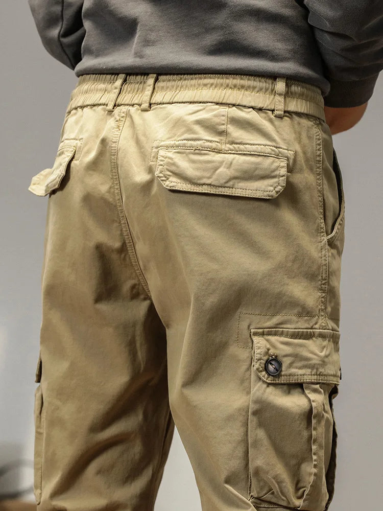 2023 New Multi-Pockets Spring Summer Cargo Pants Men Streetwear Zipper Leg Skinny Work Joggers Cotton Casual Tactical Trousers