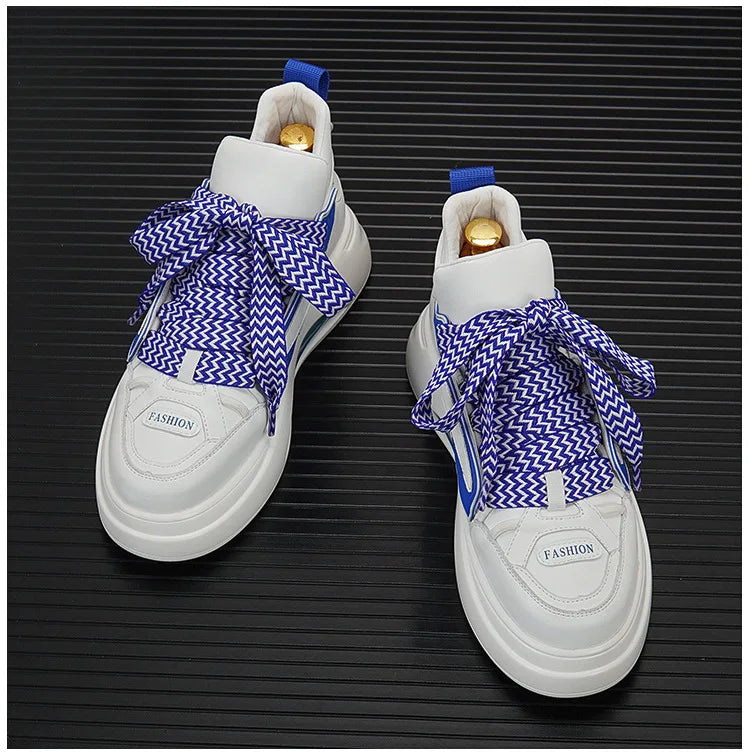 High top White Sneakers Best selling Mens Sneakers With Anti slip Wear resistant Properties Increasing Height by 6 Centimeters