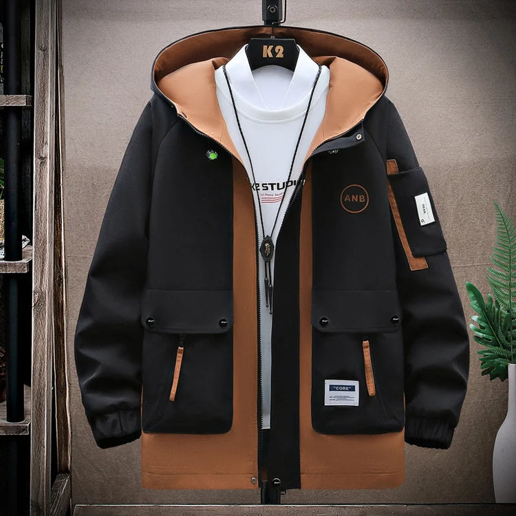 Windbreaker Regular Zipper Jacket 2023 Spring Men's Hooded Trend Printed Jacket Hip Hop Top Men's Low Price