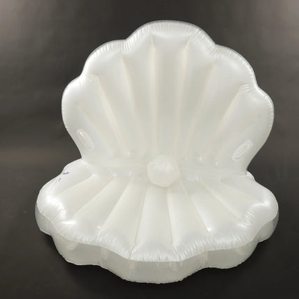 Galleggiante gonfiabile per piscina con conchiglia, lettino da spiaggia portatile in PVC da 120 * 120 * 120 cm, fila galleggiante con conchiglia per bambini adulti con palla di perle e 2 maniglie