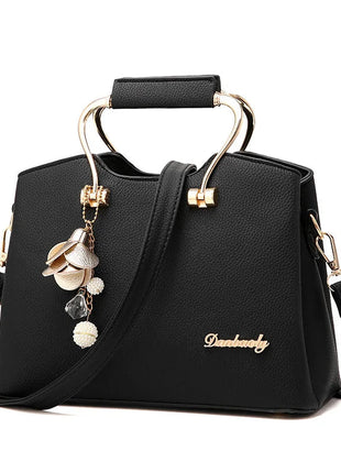 Yogodlns Luxury Pendant Handbag For Women PU Leather Tassel Shuolder Bag Designer Handle Bag Brand Shopping Mommy Shoudler Bag PlatiNum