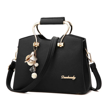 Yogodlns Luxury Pendant Handbag For Women PU Leather Tassel Shuolder Bag Designer Handle Bag Brand Shopping Mommy Shoudler Bag PlatiNum