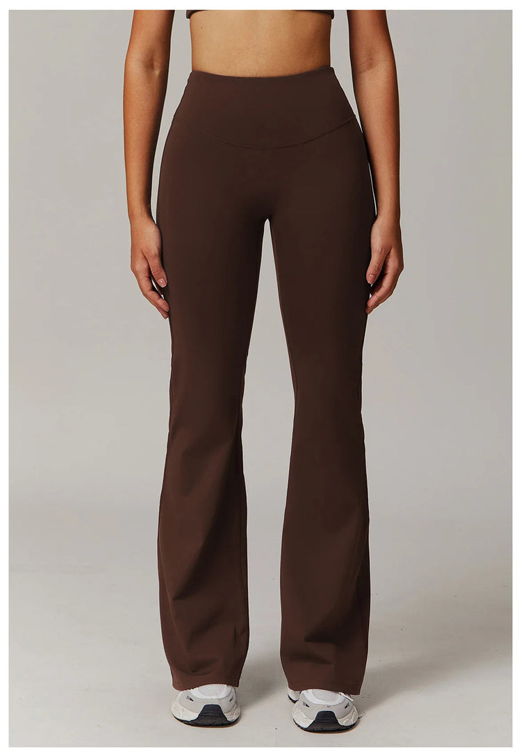 High Waist Wide Leg Pants Leggings Women Tights Fitness Bell-bottoms Yoga Elastic Leggings Push Up Gym Workout Flared Pants PlatiNum