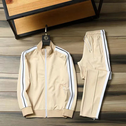 European and American new leisure sports suit men and women high-end fashion space cotton cardigan fashion two-piece large size PlatiNum