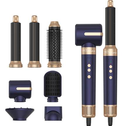 ATOPSKINS 626-1 Hair Dryer Brush 7 in 1, Air Styler Set with Curling Iron, Round Brush, Straightener For Women Curling Iron Hot Air Styling Brush Set