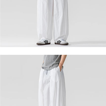 Pantaloni Uomo Nuova Estate Pantaloni larghi leggeri e sottili in vita elastica Sport all'aria aperta maschili Pantaloni larghi casual oversize da uomo Streetwear