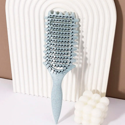 Curling Styling Brush - Hollow Massage Comb, Nylon Mane, ABS Plastic Handle, Comfortable Grip Special for Real Hair Wigs