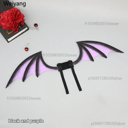 New Handmade Simulation Plush Furry Bat Ears Devil Sweetheart Halloween Bat Cosplay Pros Night Party Animals Hair Band Bat Wing