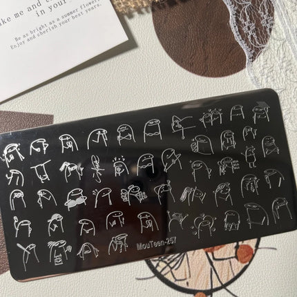 Gothic Cross Nail Stamping Plate Dark Rosary Cross Stainless Steel Punk Nail Art Stencil for DIY Manicure