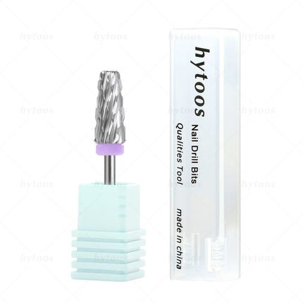 HYTOOS Tapered 5 in 1 Nail Drill Bit Cross Teeth Carbide Nail Bits Remove Gel Electric File Drills Machine Manicure Accessories