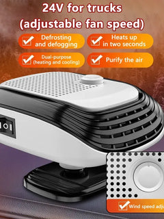360° Rotation Winter Fast Car Heater 12V/24V Car Heater Fan Large Blowing Area Adjustable Wind Speed Windshield Defogging 2026