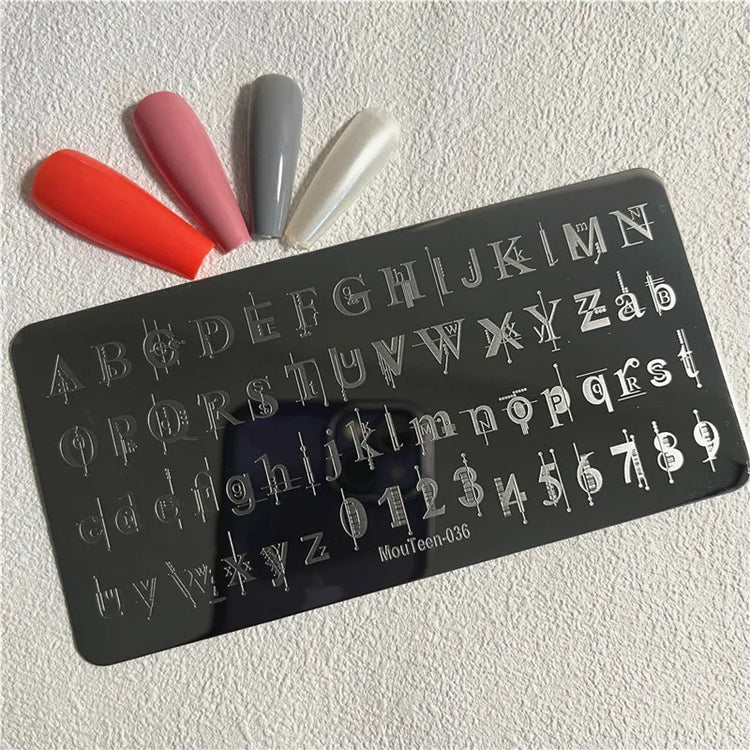 Gothic Cross Nail Stamping Plate Dark Rosary Cross Stainless Steel Punk Nail Art Stencil for DIY Manicure