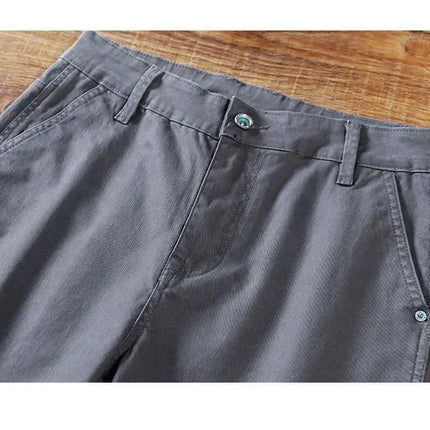 Spring Autumn New Men's 97% Cotton Jogging Cargo Long Pants Retro Solid Color Korean Style Straight Loose Casual Pants Male